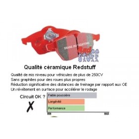 Plaquettes de frein arrière Redstuff EBC Audi TTS 8J