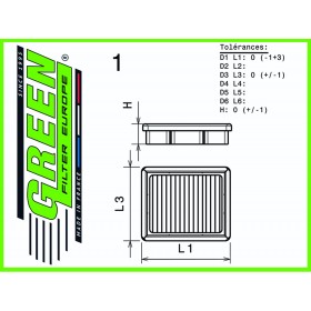 Filtre à air de remplacement Green Audi TTRS 8S 400